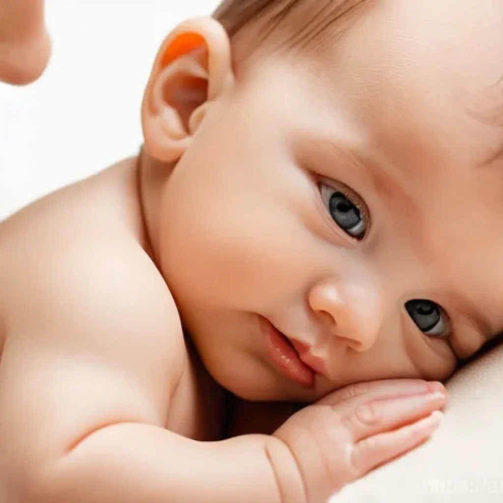 아기 전용 스킨케어 추천 - **Prompt:** A serene and tender close-up of a baby's incredibly soft, healthy skin, with a parent's ...