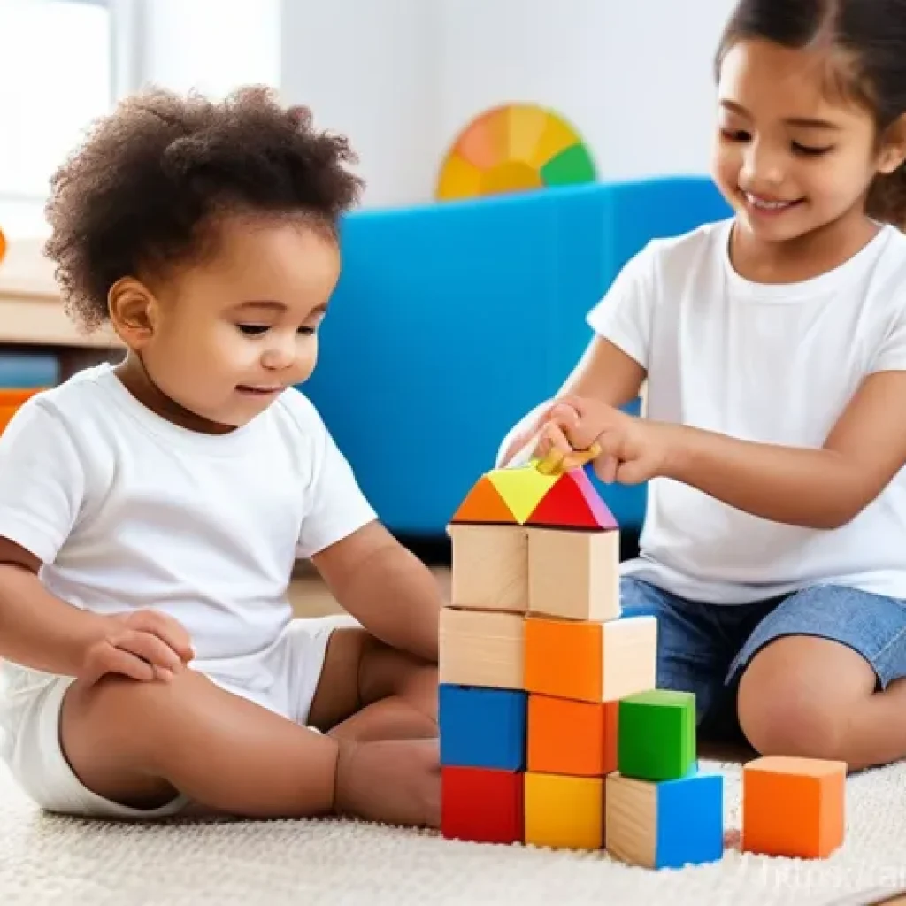 아기와 놀이학교 선택 - **Prompt**: A bright, welcoming nursery classroom filled with natural light. A diverse group of chee...