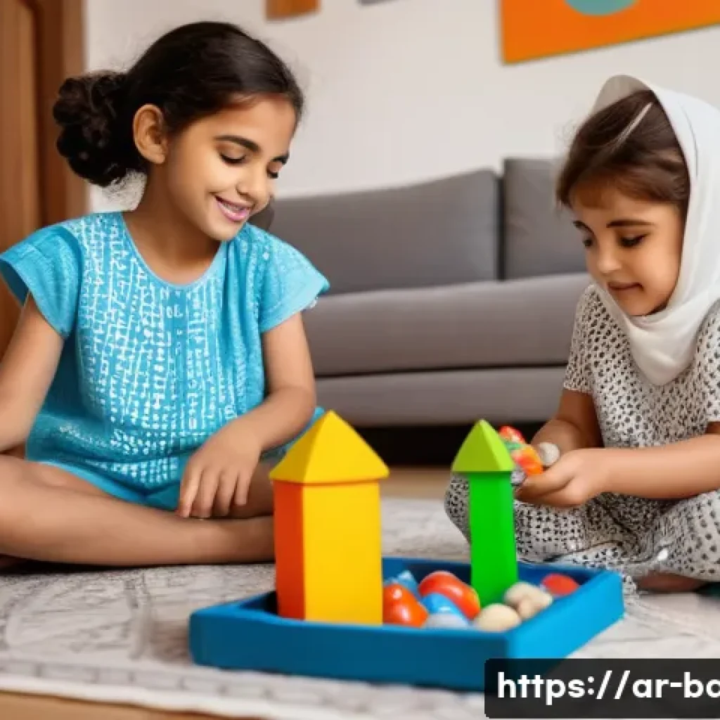 아이 기질에 따른 양육법 - **Prompt:** "A warm and inviting scene inside a traditional Arab living room, beautifully decorated ...