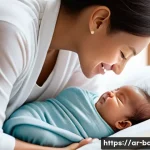 아기와 형제 간 질투 해결 - **Prompt**: A heartwarming scene in a softly lit, cozy living room. A proud older sibling, a child a...